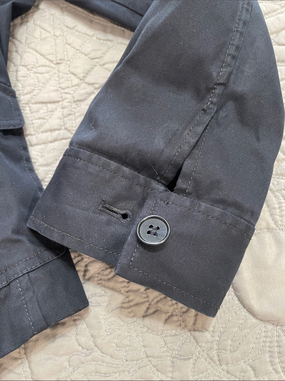Talbots Navy Ruffle-Trim Single-Button Blazer 12P - Picture 9 of 10